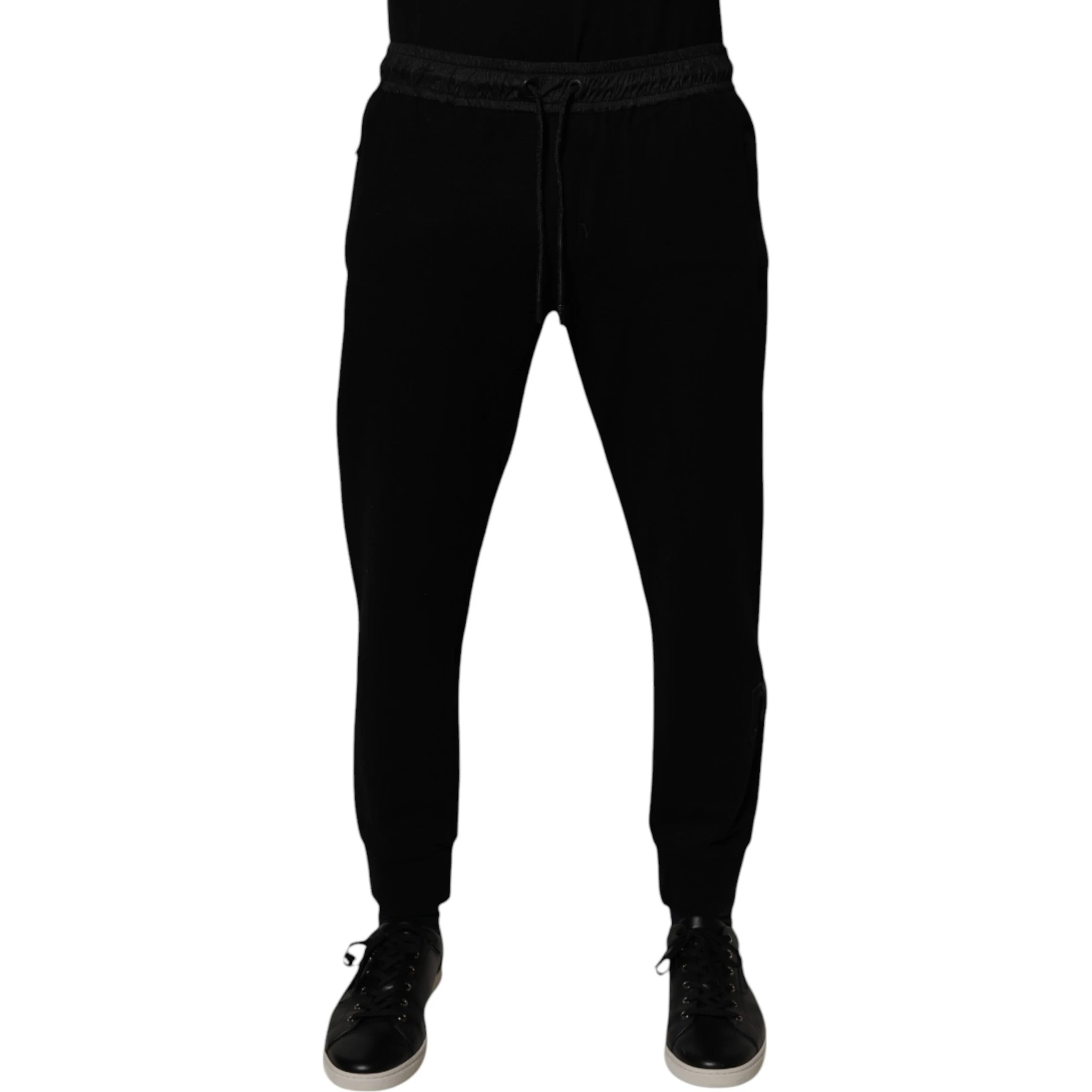 Black Cotton Blend Men Jogger Sweatpants Pants
