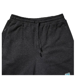 Dark Gray Cotton Layered Straight Sweatpants Pants