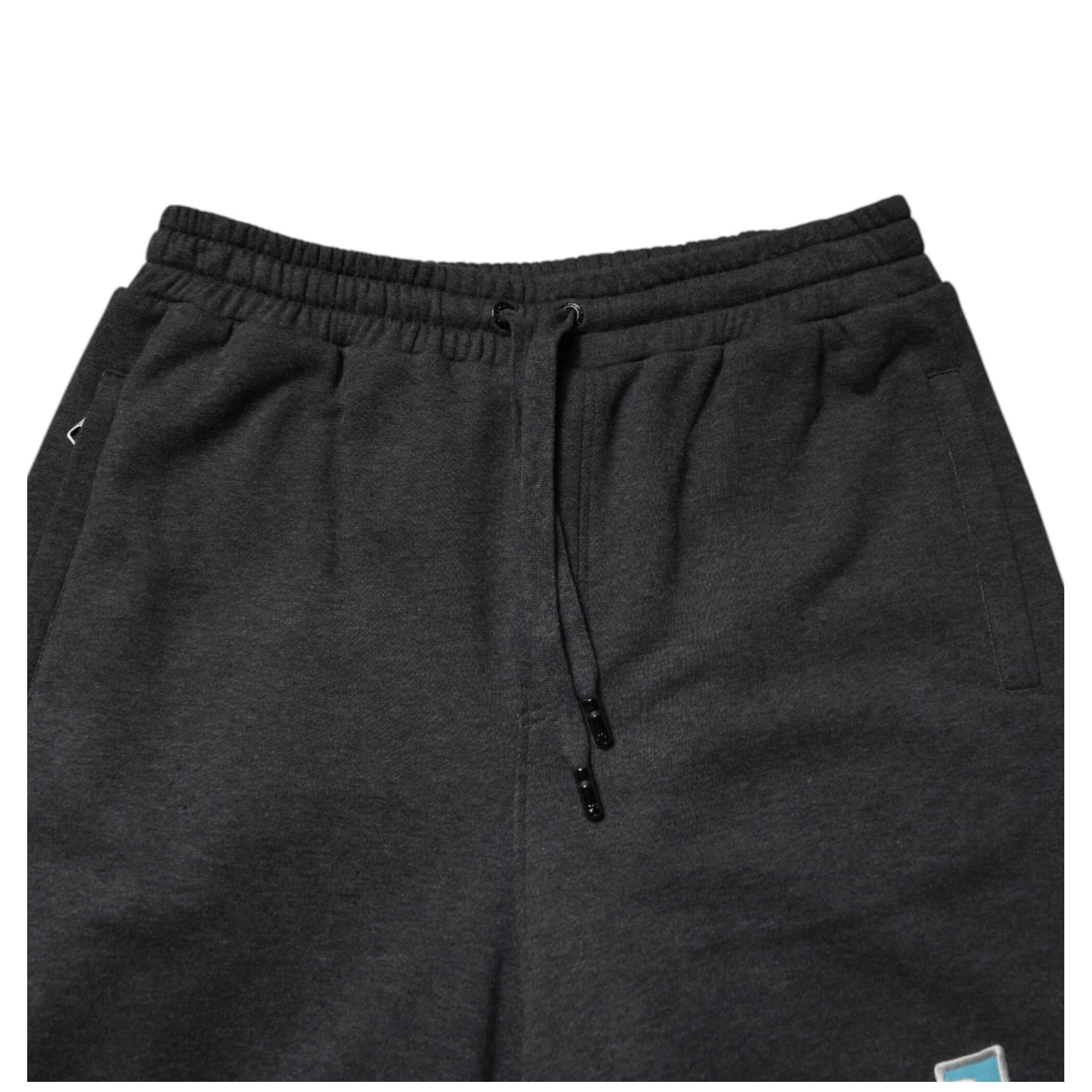 Dark Gray Cotton Layered Straight Sweatpants Pants