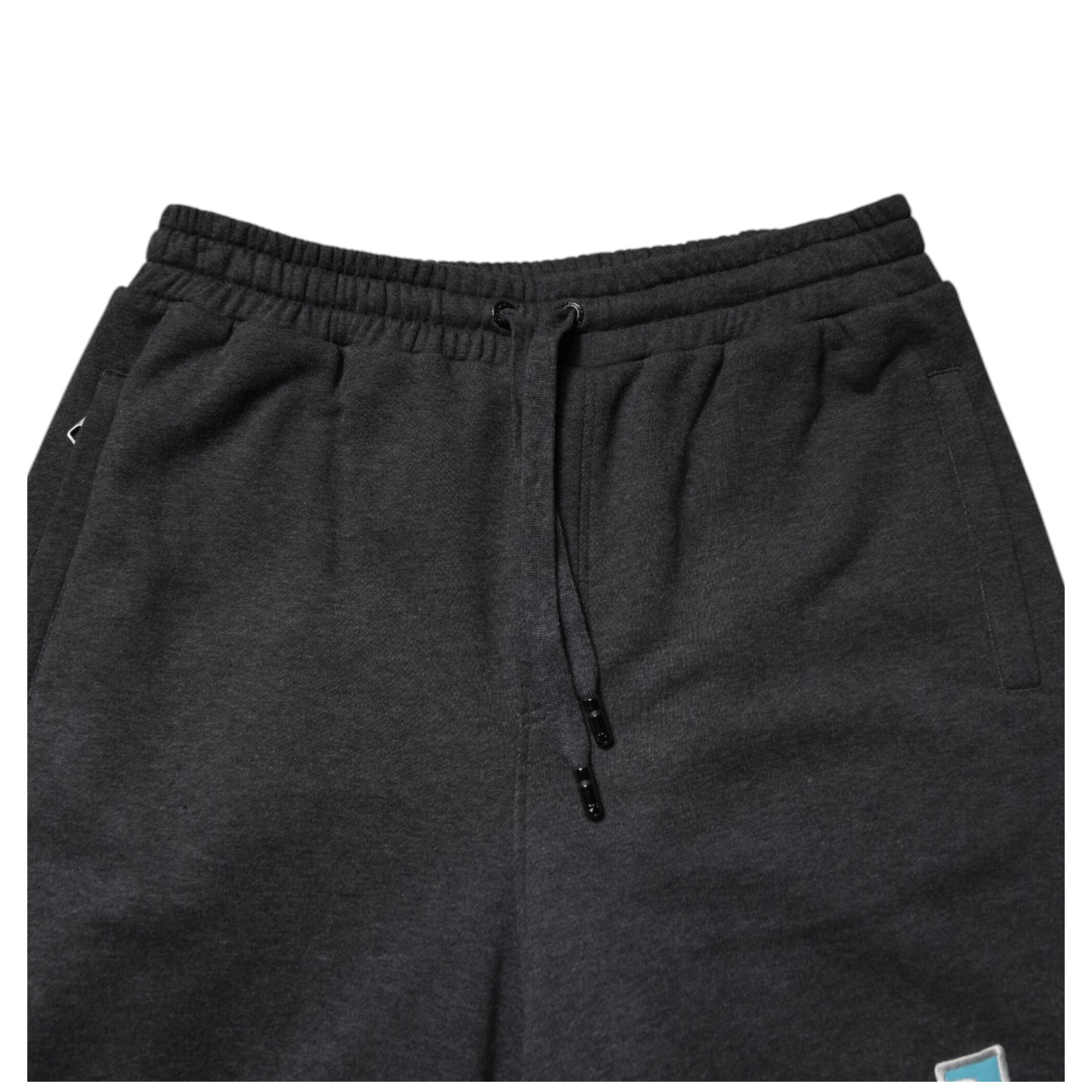 Dark Gray Cotton Layered Straight Sweatpants Pants