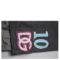 Dark Gray Cotton Layered Straight Sweatpants Pants