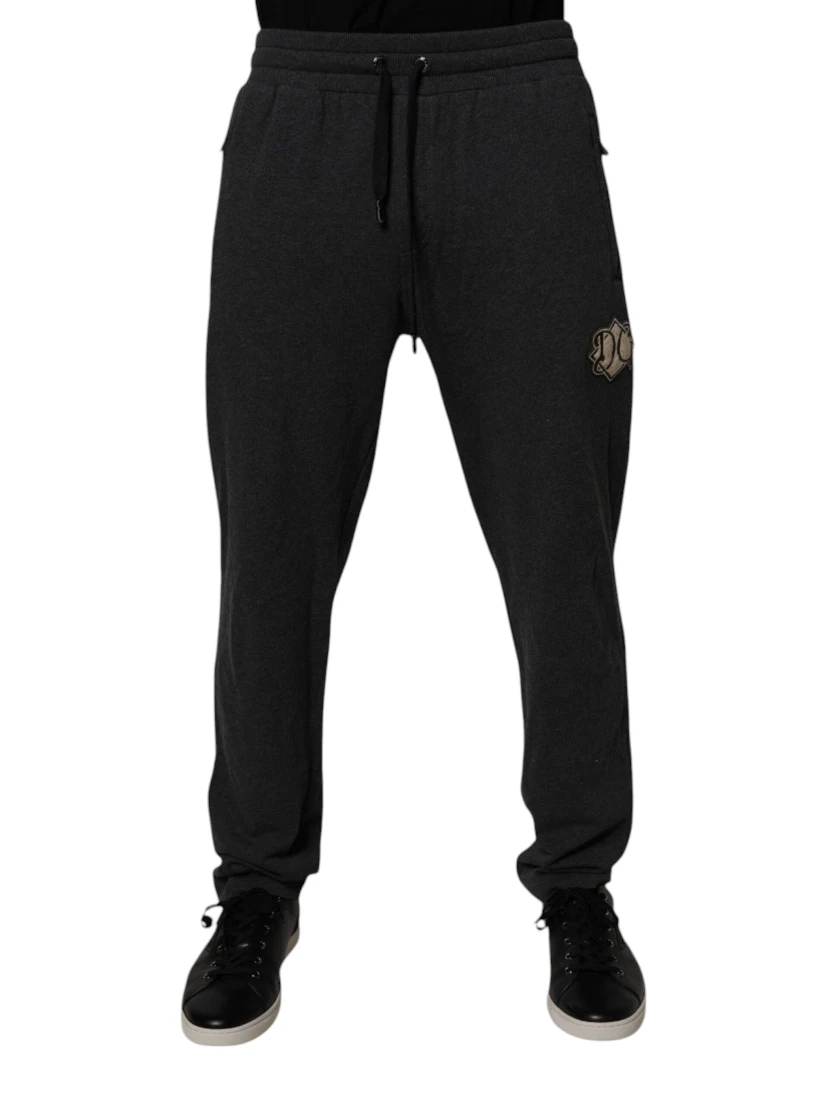 Dark Gray Logo Cotton Jogger Sweatpants Pants