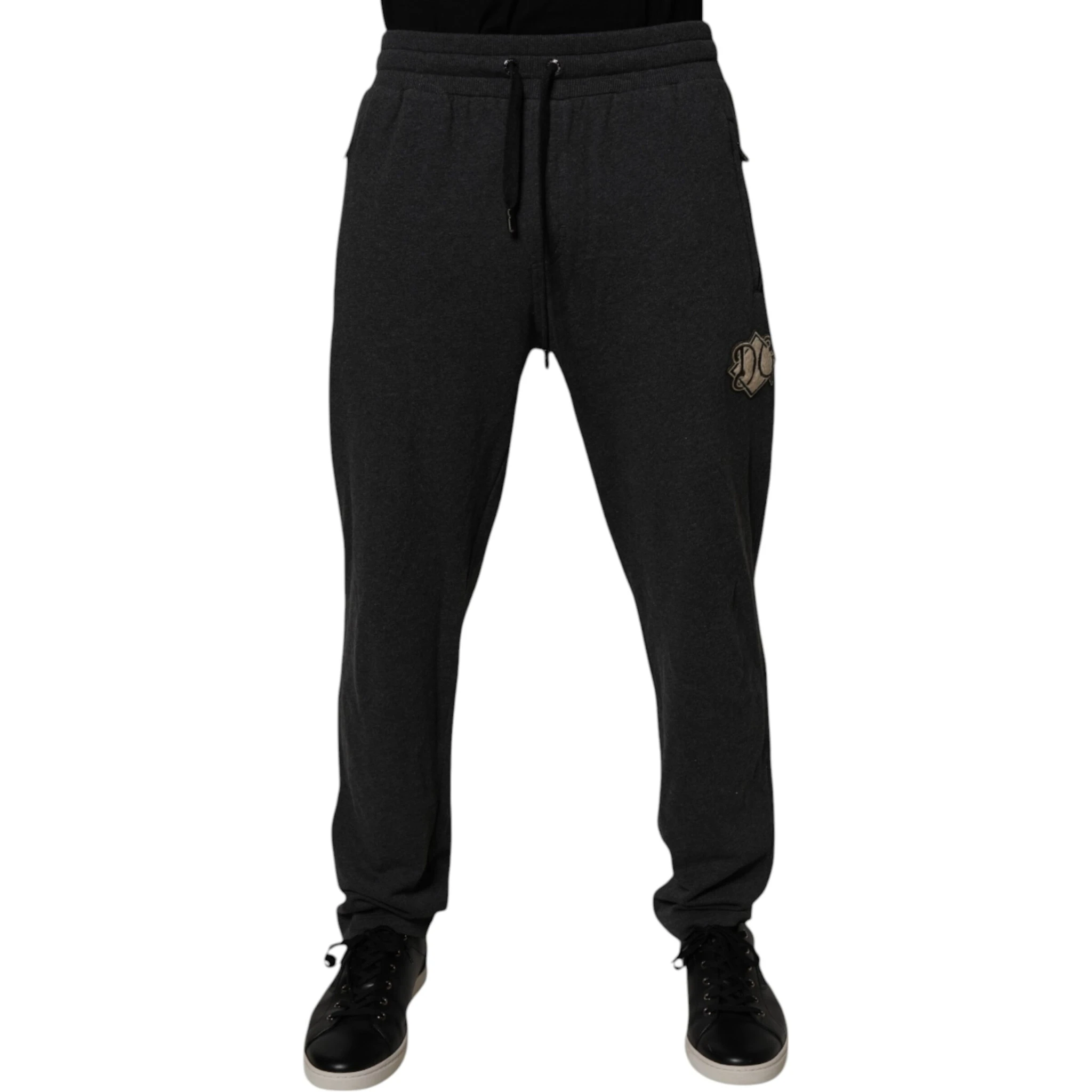 Dark Gray Logo Cotton Jogger Sweatpants Pants