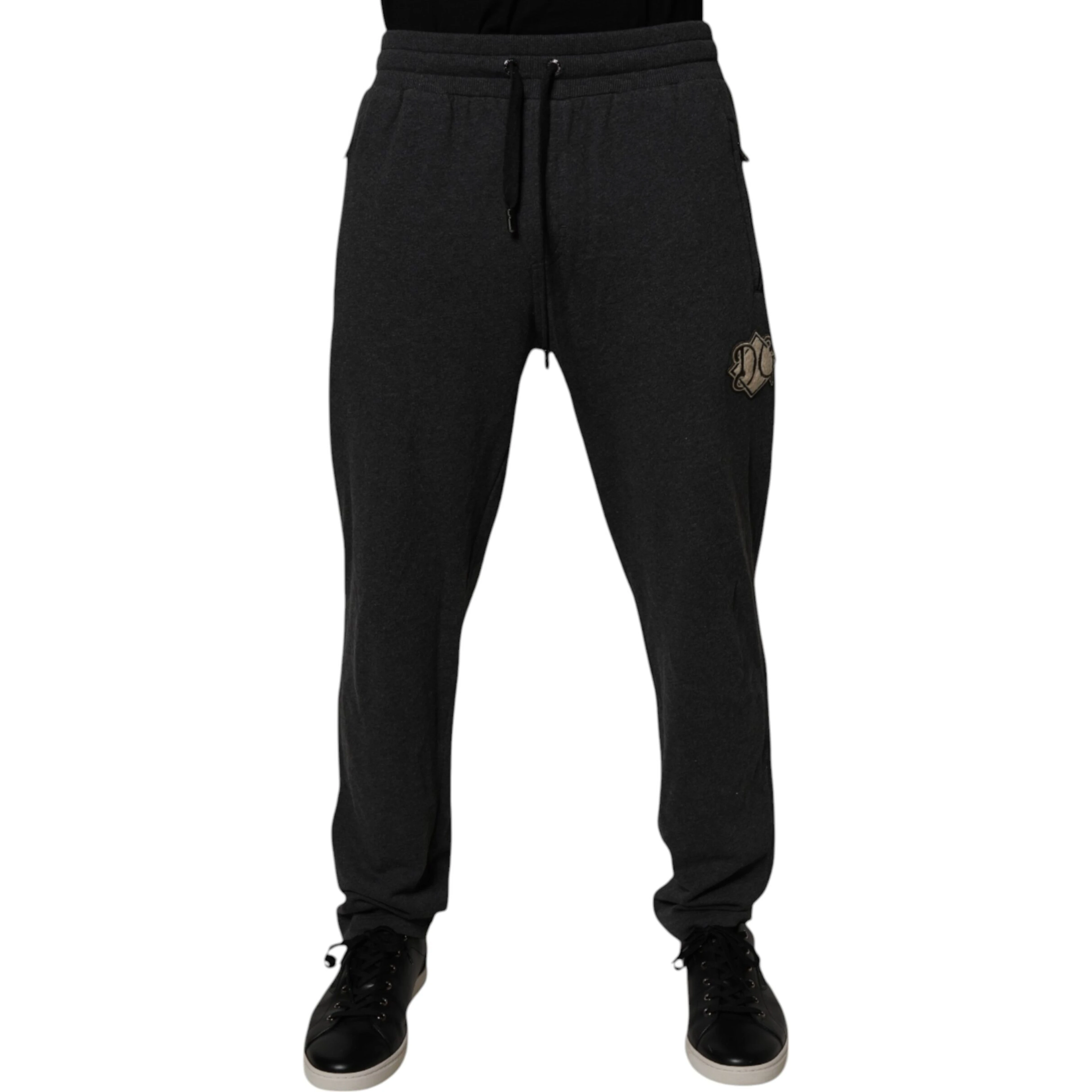 Dark Gray Logo Cotton Jogger Sweatpants Pants