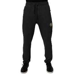 Dark Gray Logo Cotton Jogger Sweatpants Pants