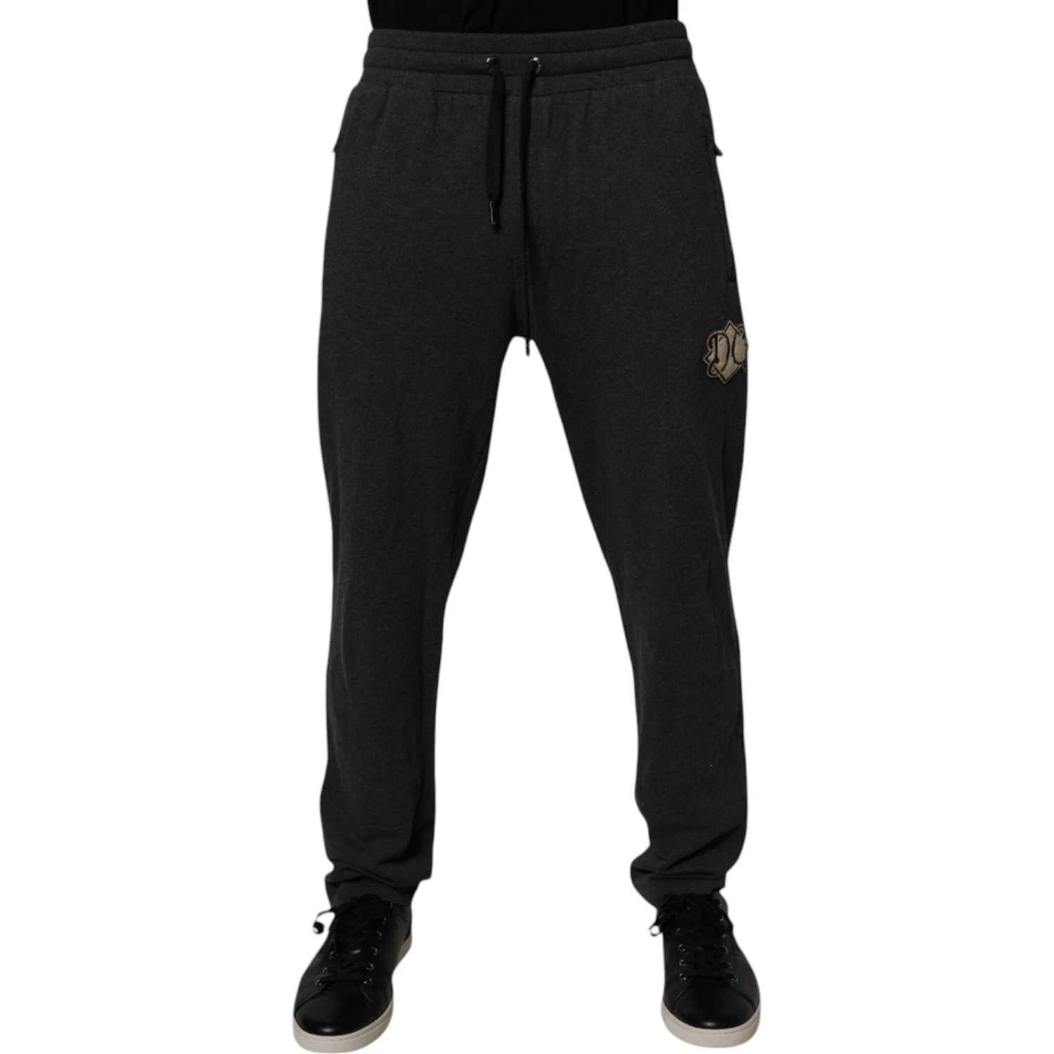 Dark Gray Logo Cotton Jogger Sweatpants Pants