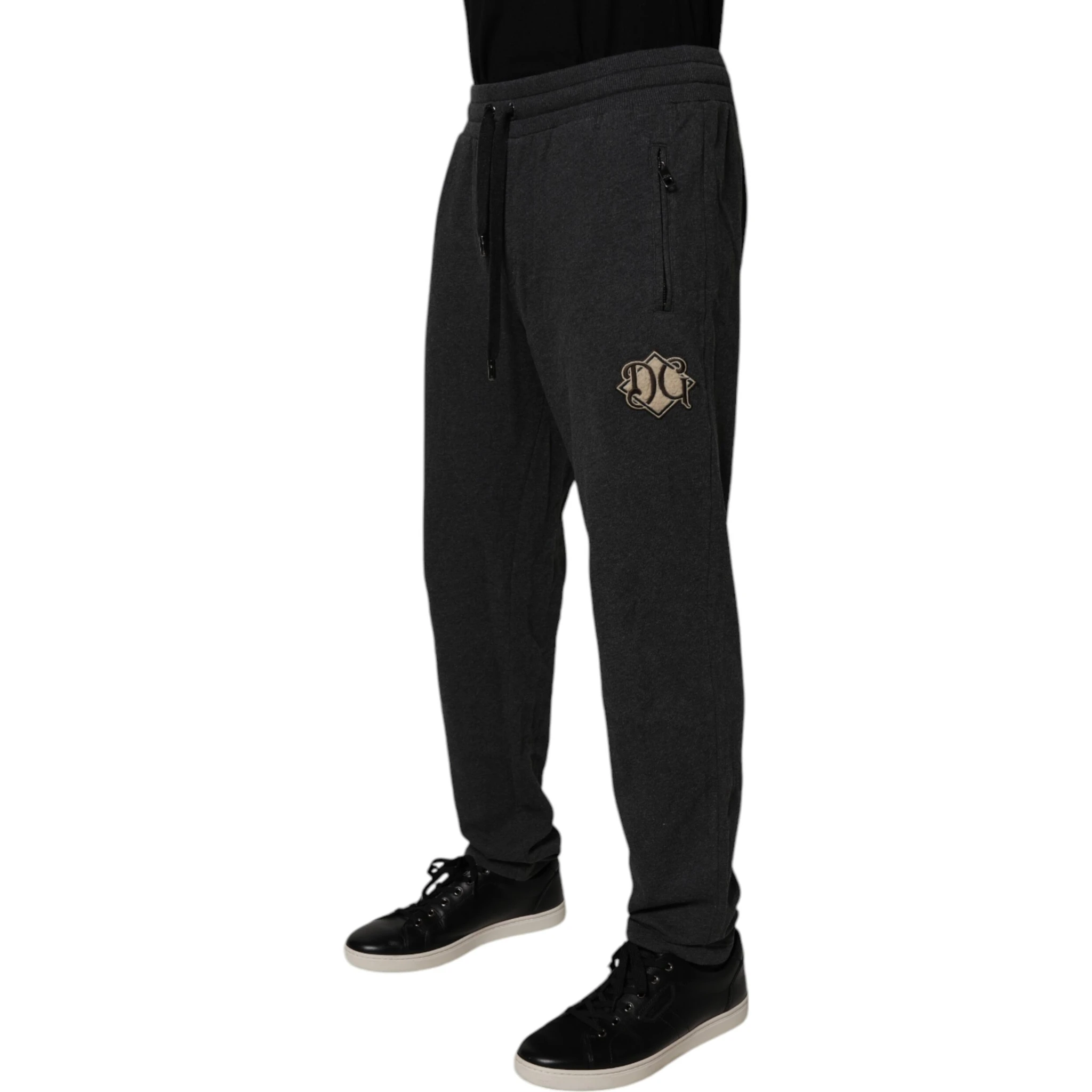 Dark Gray Logo Cotton Jogger Sweatpants Pants