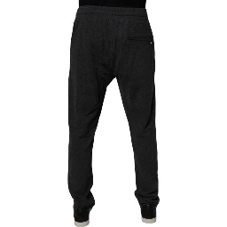 Dark Gray Logo Cotton Jogger Sweatpants Pants