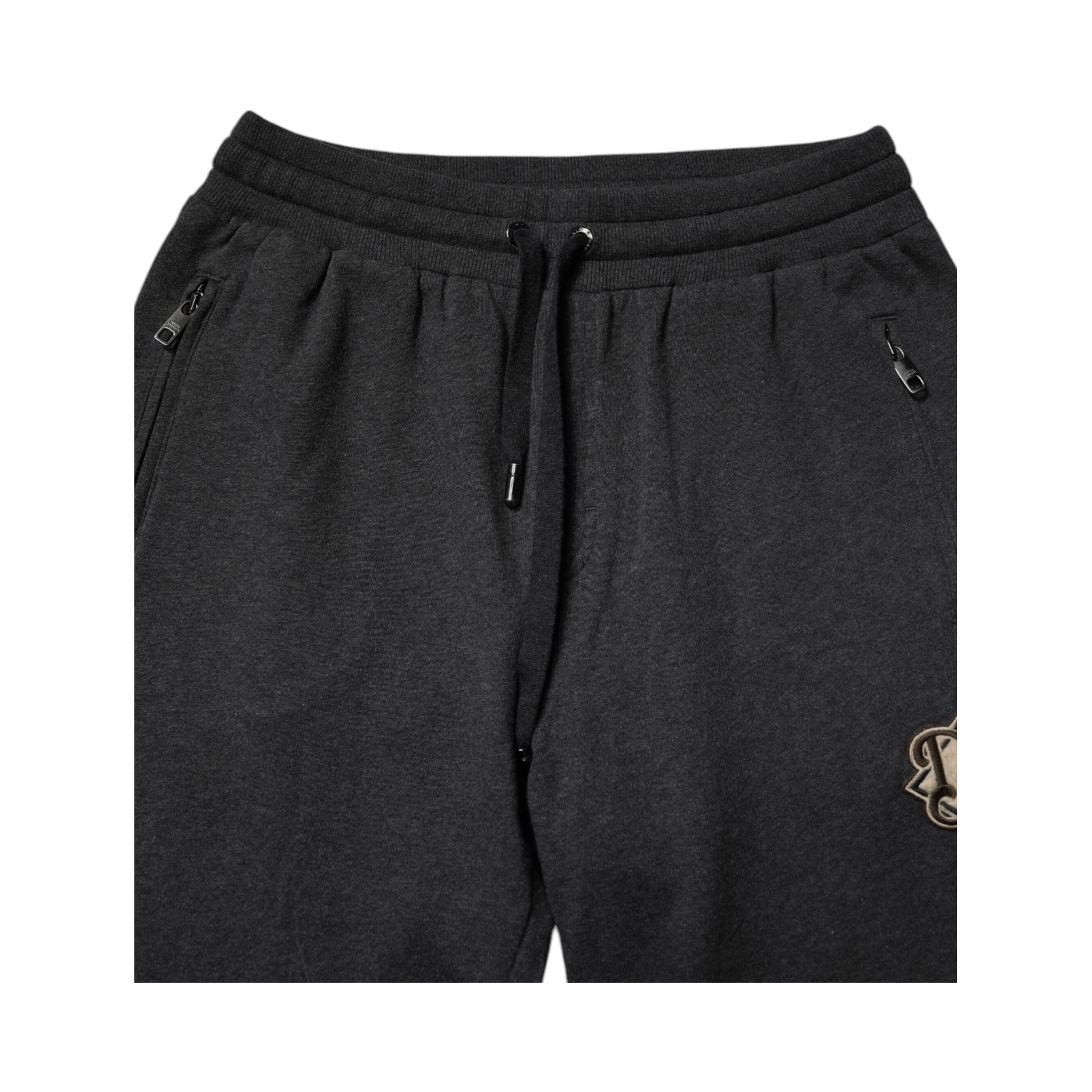 Dark Gray Logo Cotton Jogger Sweatpants Pants