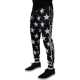 Black White Stars Jogger Men Sweatpants Pants