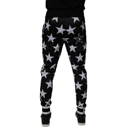 Black White Stars Jogger Men Sweatpants Pants