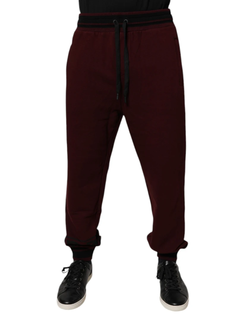 Bordeaux Cotton Jogger Men Sweatpants Pants