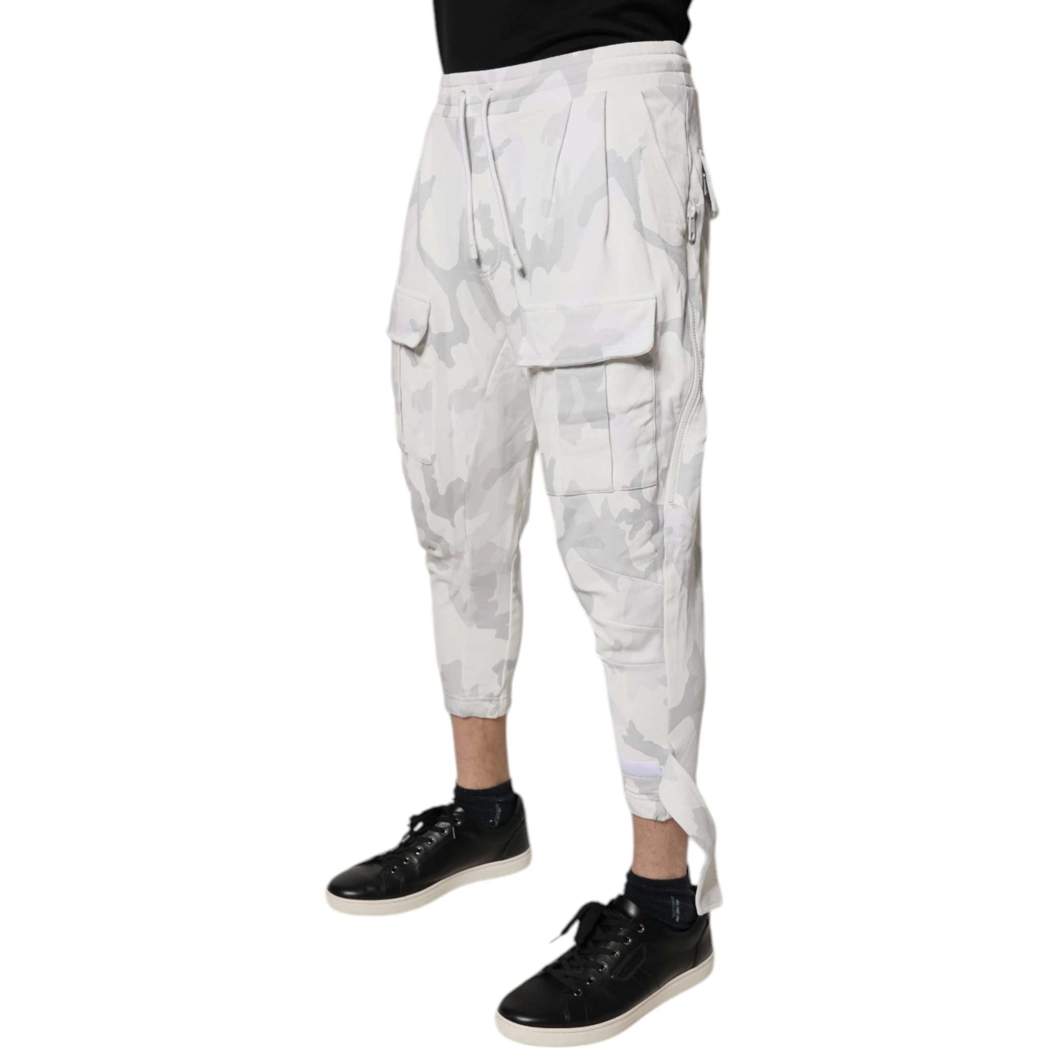 White Camouflage Cargo Jogger Sweatpants Pants