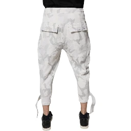 White Camouflage Cargo Jogger Sweatpants Pants