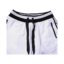 Black White Cotton Layered Sweatpants Pants