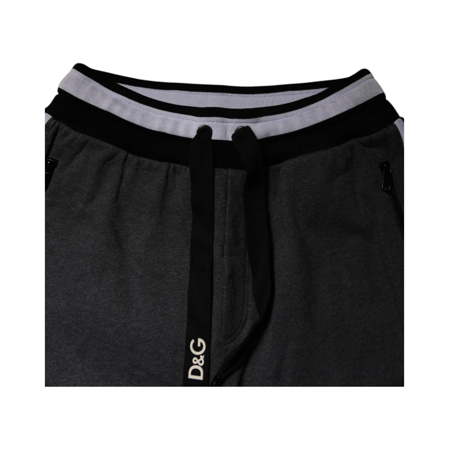 Black Gray Cotton Layered Men Sweatpants Pants