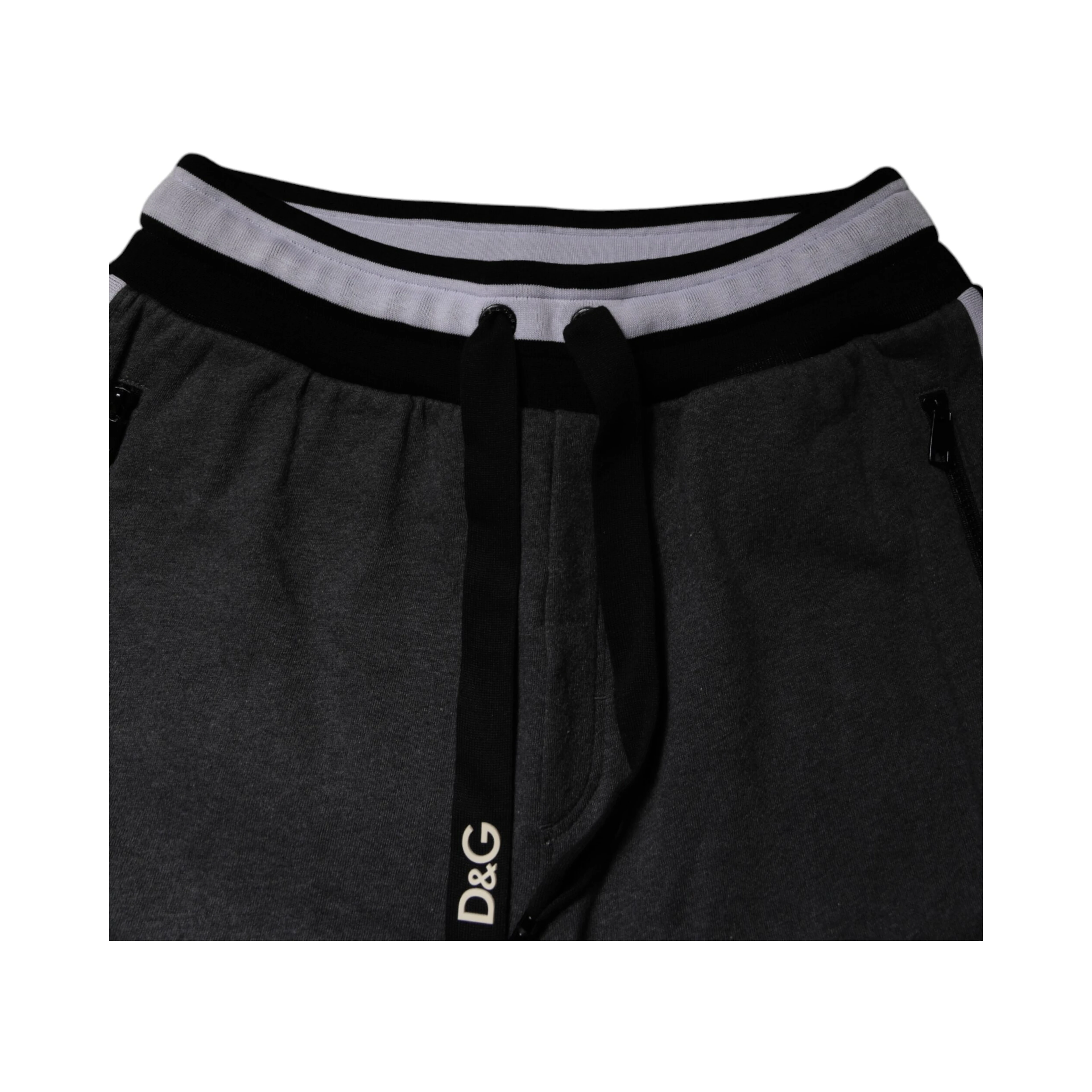 Black Gray Cotton Layered Men Sweatpants Pants