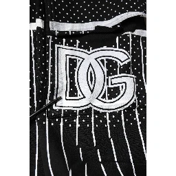 Black Polka Dot Stripes Cargo Jogger Sweatpants Pants