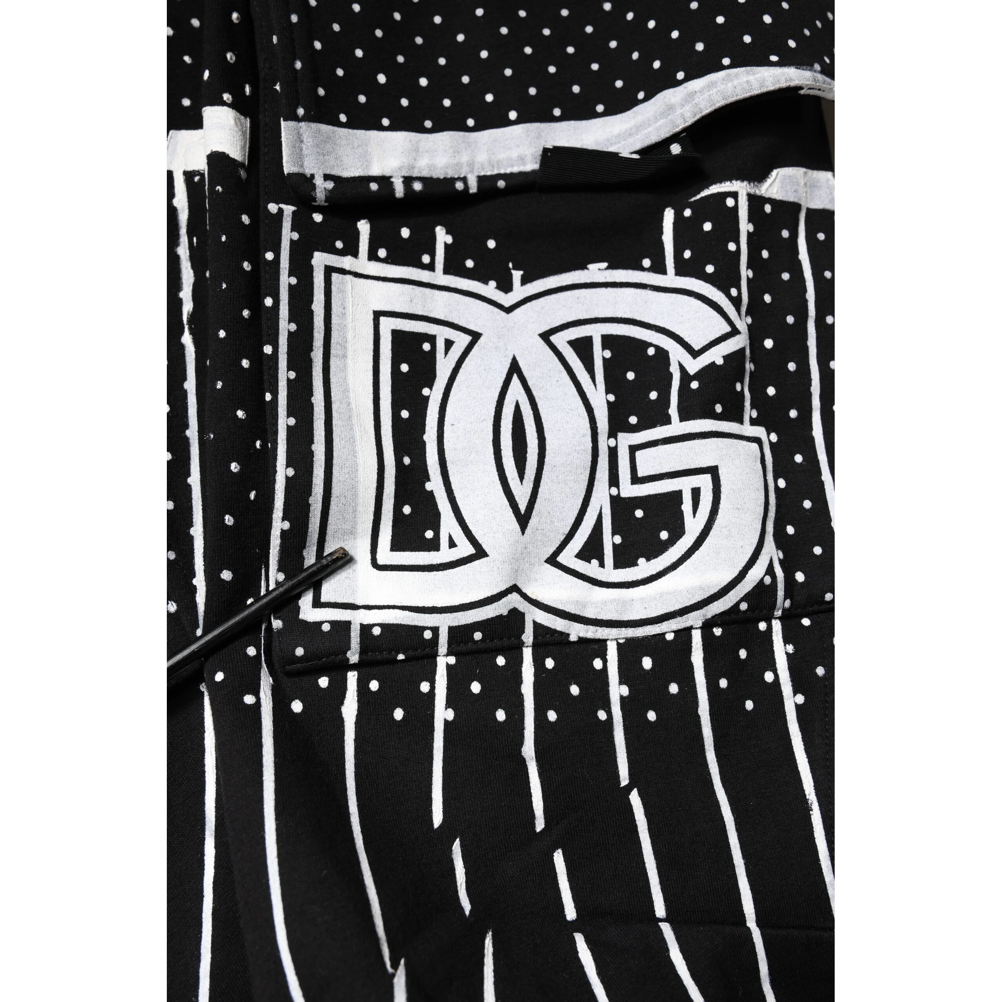 Black Polka Dot Stripes Cargo Jogger Sweatpants Pants