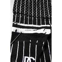 Black Polka Dot Stripes Cargo Jogger Sweatpants Pants