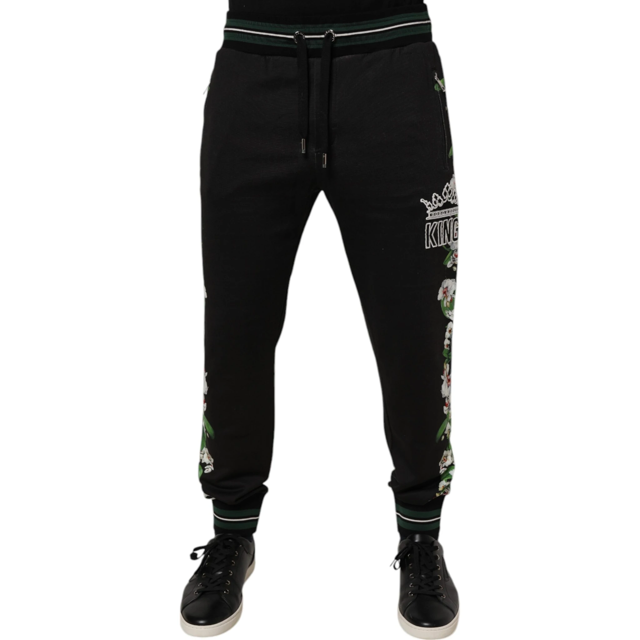 Black Floral King Men Jogger Sweatpants Pants