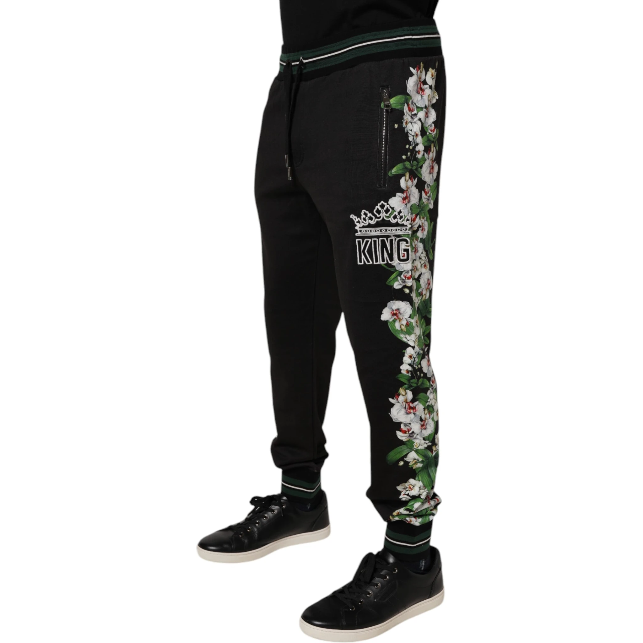 Black Floral King Men Jogger Sweatpants Pants