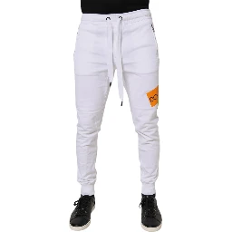 White Logo Tape Jogger Cotton Sweatpants Pants