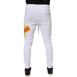 White Logo Tape Jogger Cotton Sweatpants Pants