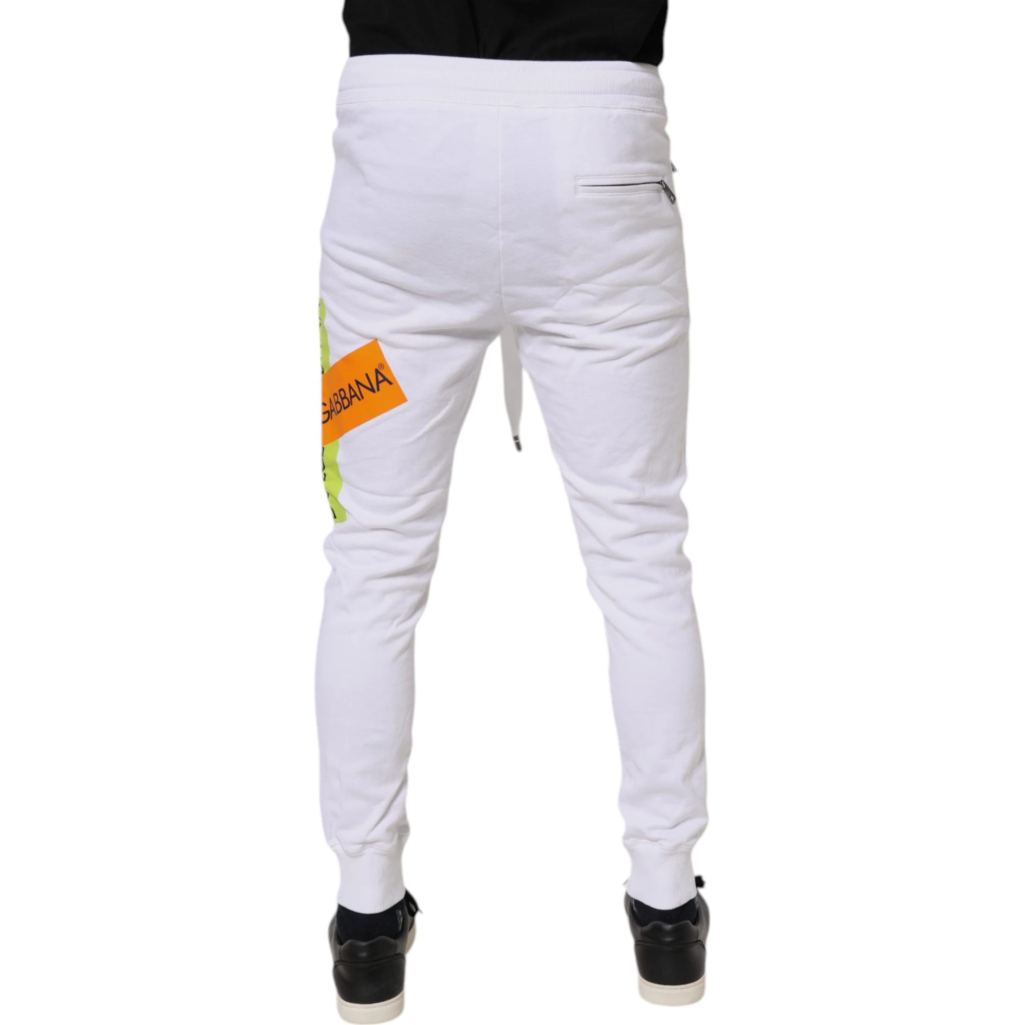 White Logo Tape Jogger Cotton Sweatpants Pants