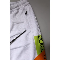 White Logo Tape Jogger Cotton Sweatpants Pants