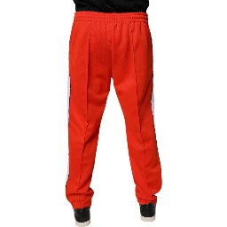 Red White Mid Waist Men Jogger Sweatpants Pants