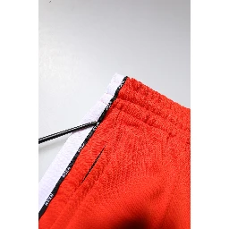 Red White Mid Waist Men Jogger Sweatpants Pants