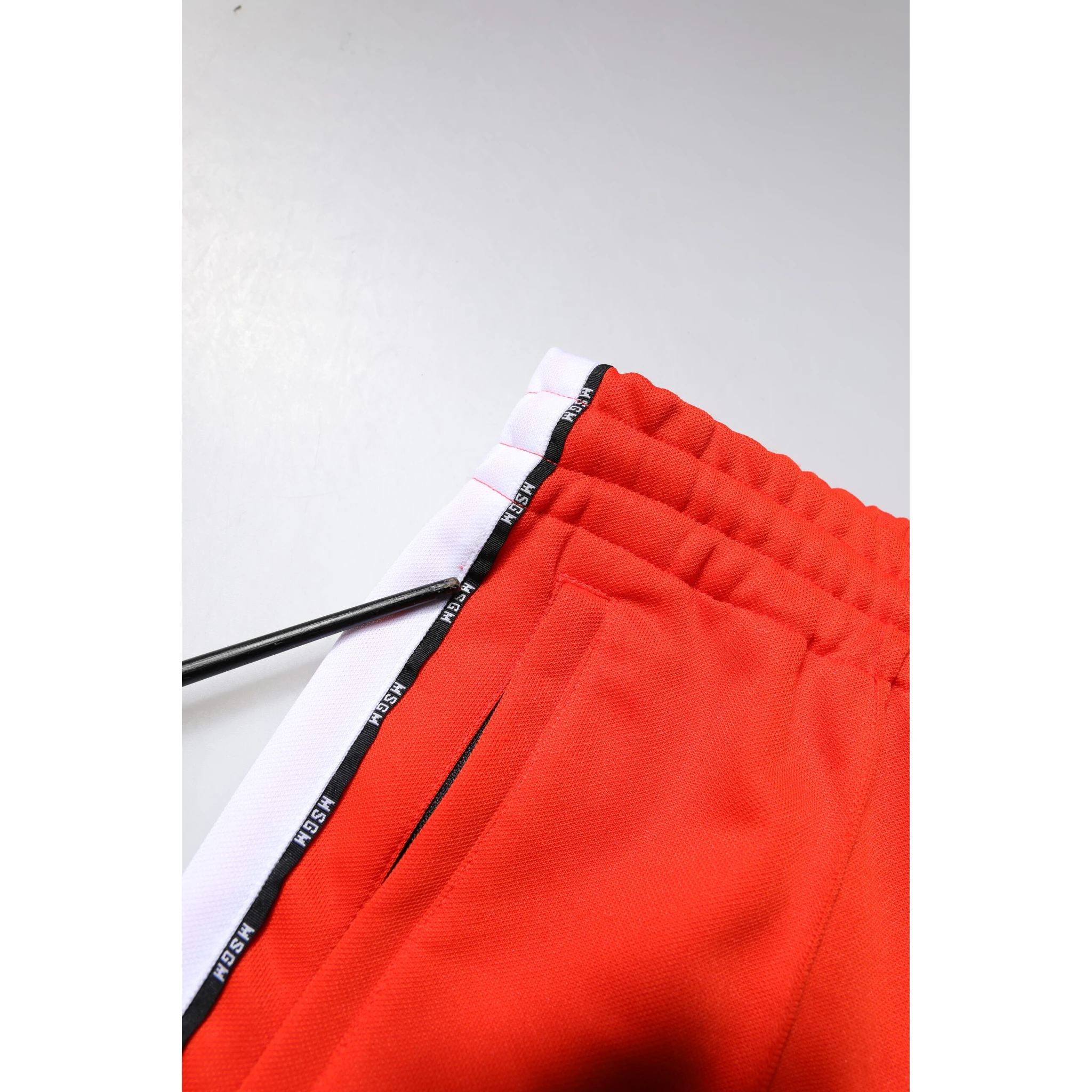 Red White Mid Waist Men Jogger Sweatpants Pants