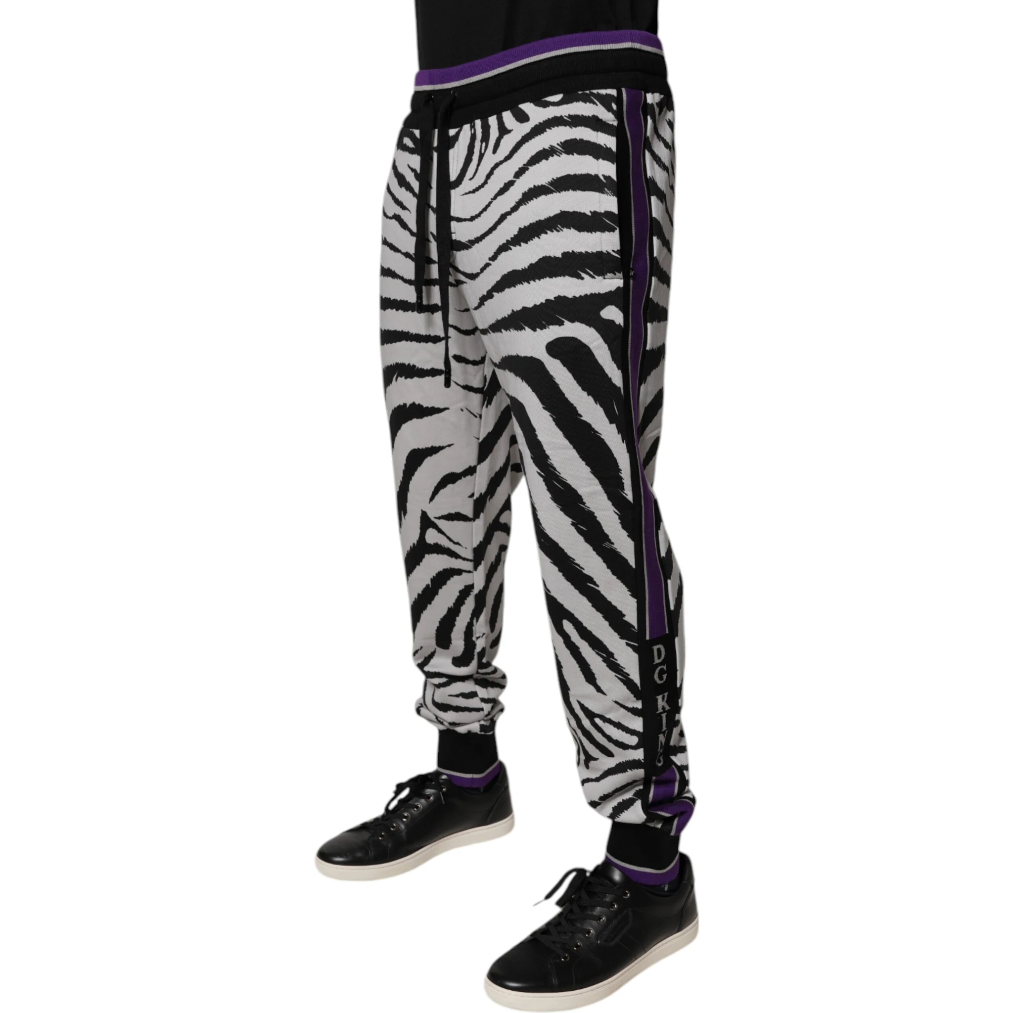 Black White Zebra Men Jogger Sweatpants Pants