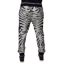 Black White Zebra Men Jogger Sweatpants Pants