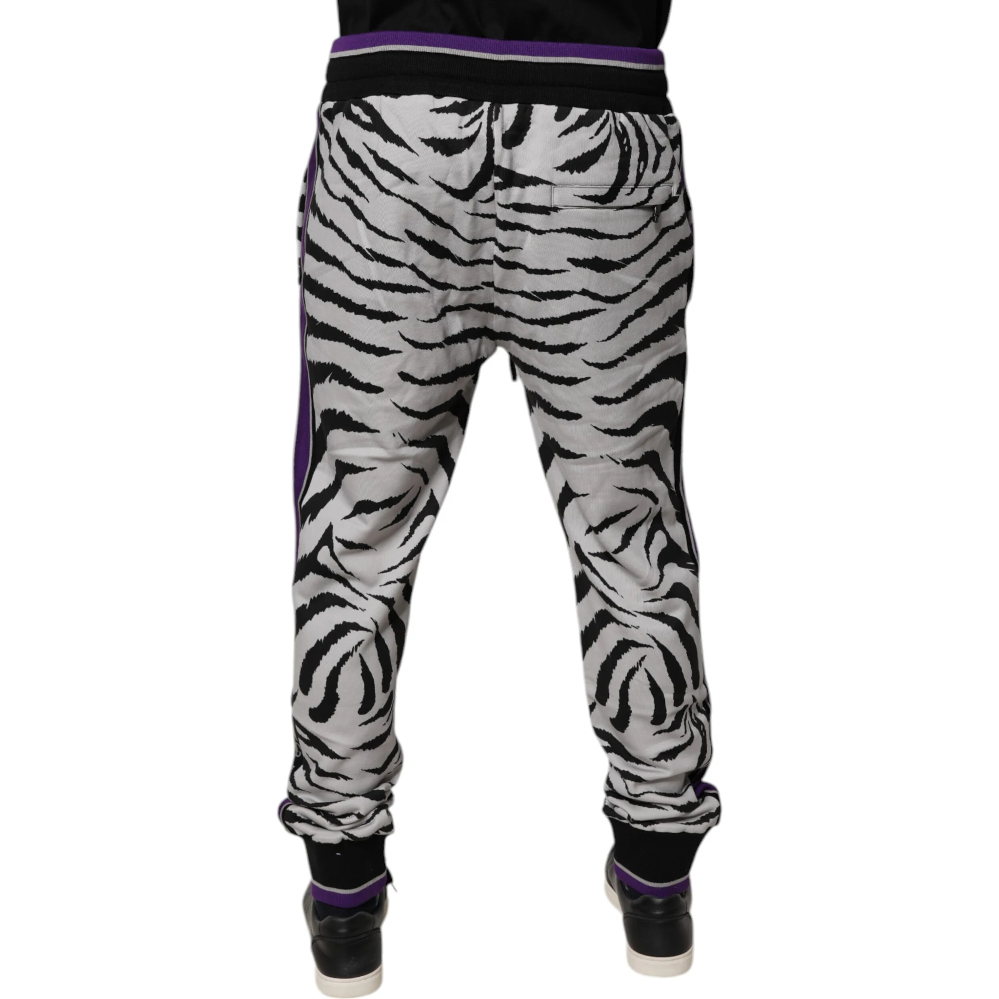 Black White Zebra Men Jogger Sweatpants Pants