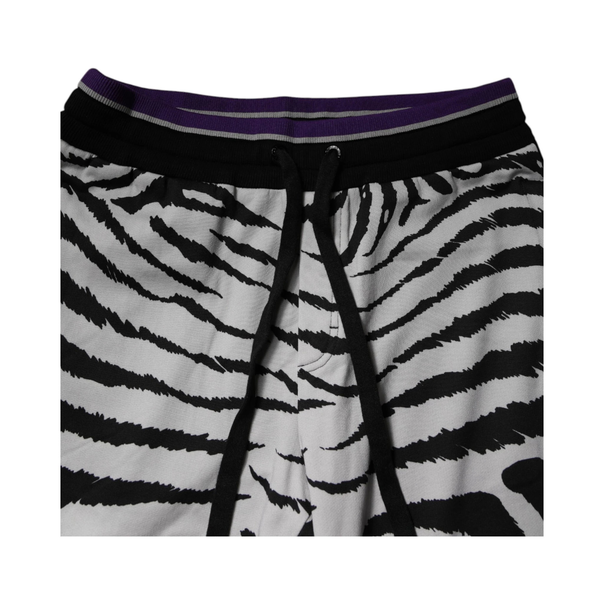 Black White Zebra Men Jogger Sweatpants Pants