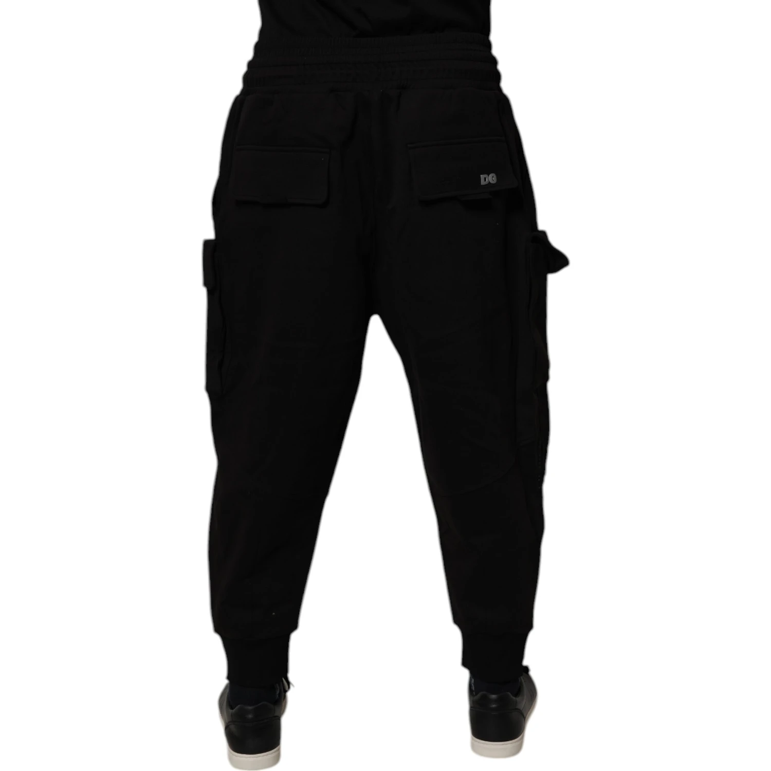 Black Cotton Men Cargo Jogger Sweatpants Pants