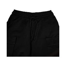 Black Cotton Men Cargo Jogger Sweatpants Pants