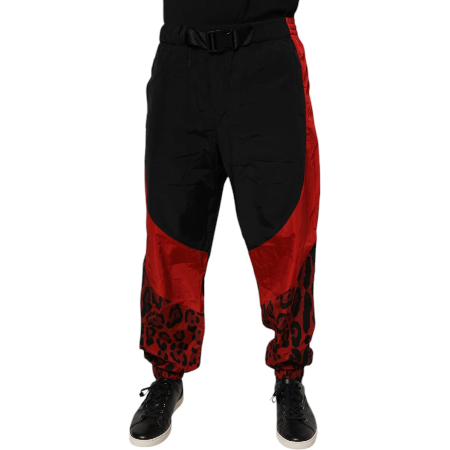 Black Red Leopard Jogger Sweatpants Pants