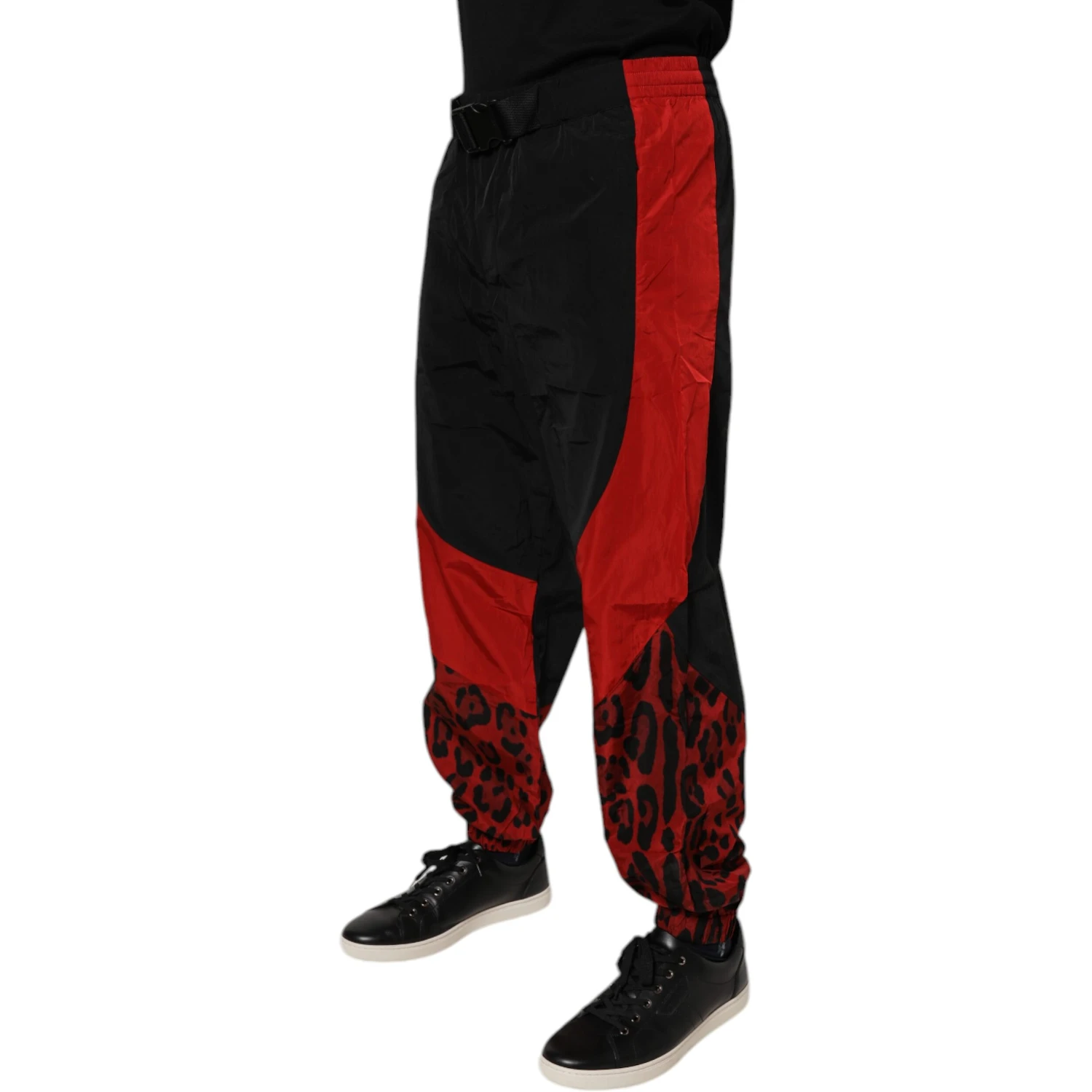 Black Red Leopard Jogger Sweatpants Pants
