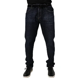 Dark Blue Cotton Stretch Skinny Denim Jeans