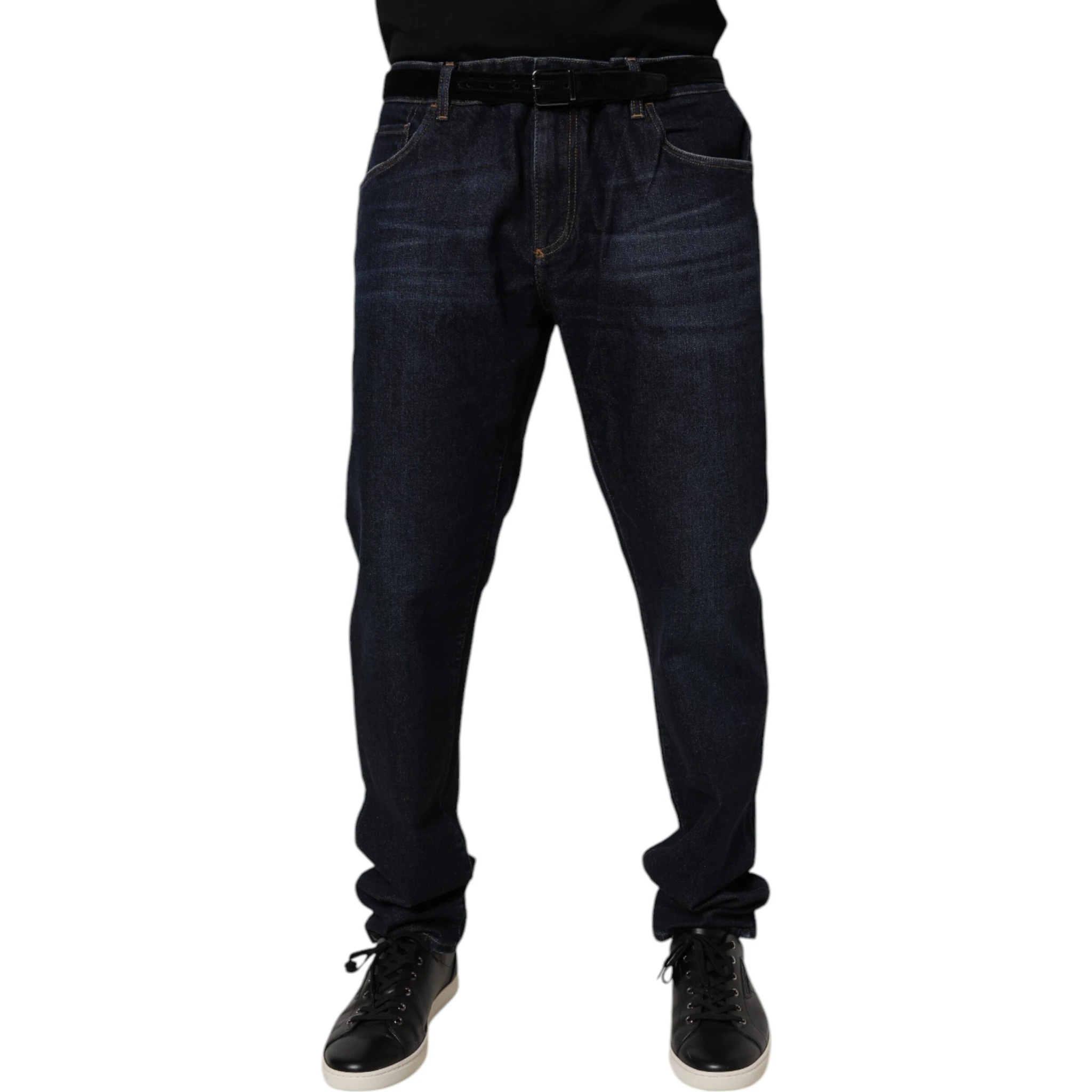 Dark Blue Cotton Stretch Skinny Denim Jeans