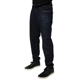 Dark Blue Cotton Stretch Skinny Denim Jeans