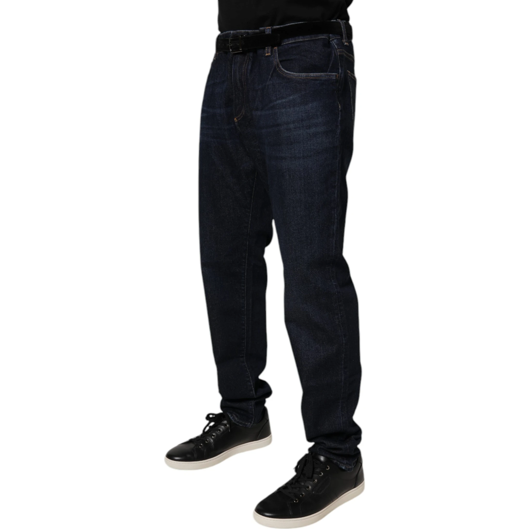 Dark Blue Cotton Stretch Skinny Denim Jeans