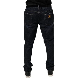Dark Blue Cotton Stretch Skinny Denim Jeans
