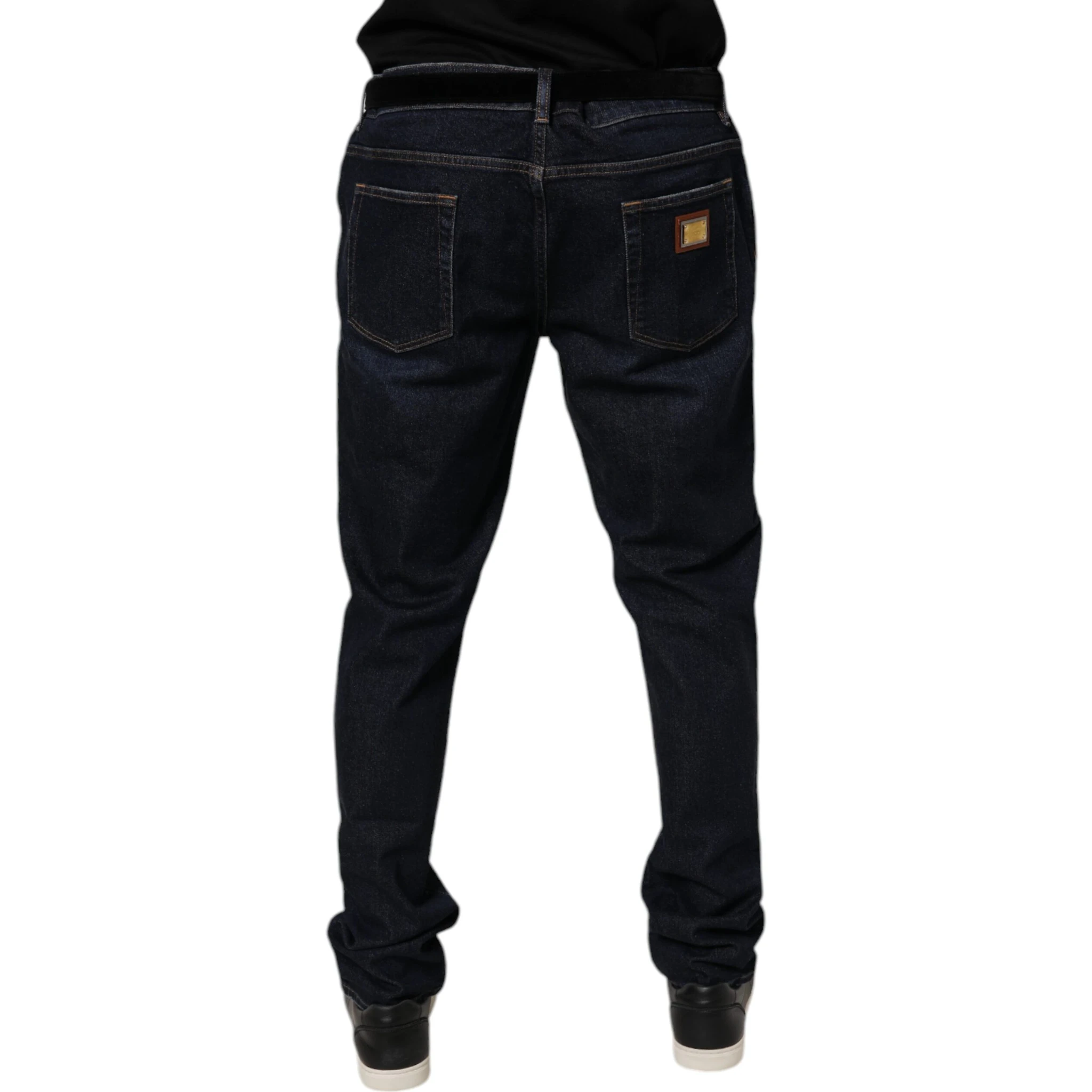 Dark Blue Cotton Stretch Skinny Denim Jeans