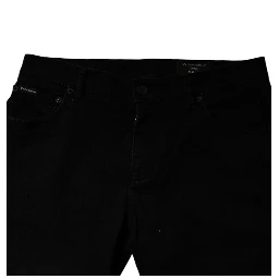 Black Cotton Stretch Skinny Men Denim Jeans