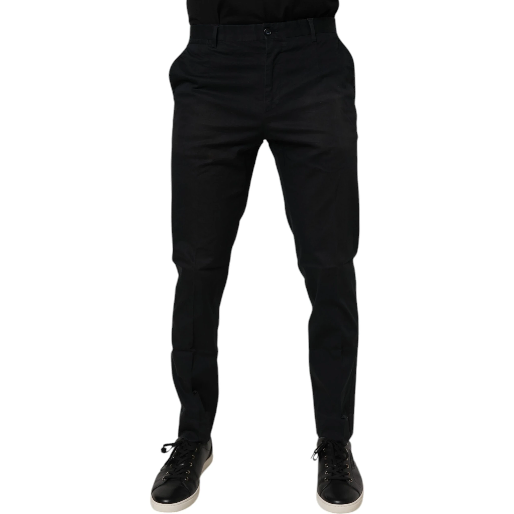 Black Cotton Stretch Skinny Dress Formal Pants