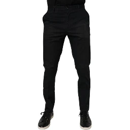 Black Cotton Stretch Skinny Dress Formal Pants